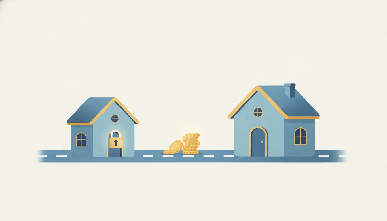 Editorial illustration for Locked In by a Low Mortgage Rate? Questions to Ask Before Moving.